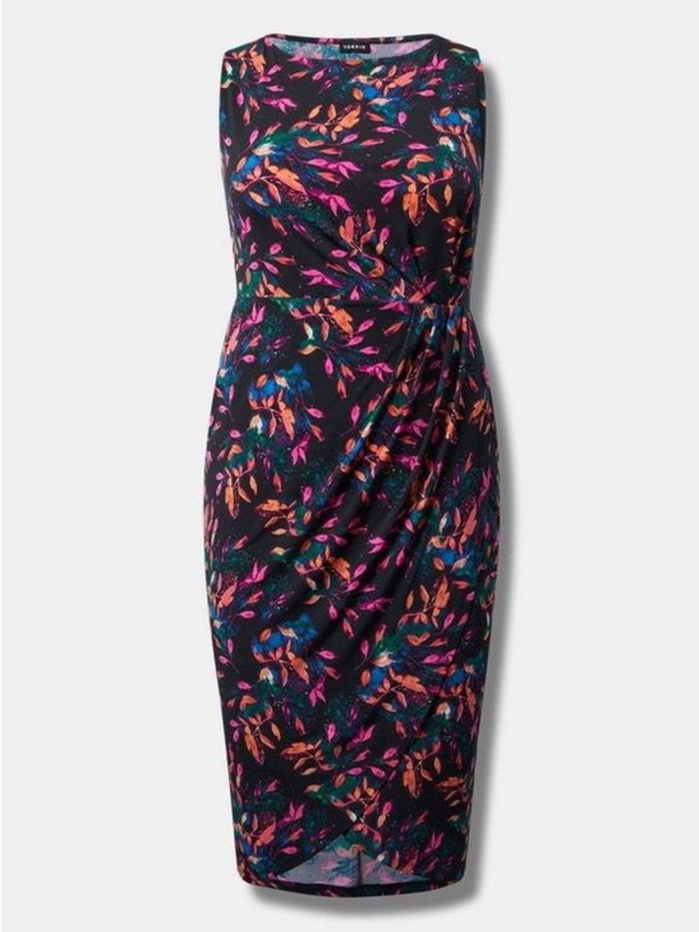Torrid 1X Midi Stidio Knit Shirred Tulip Hem dress NWT